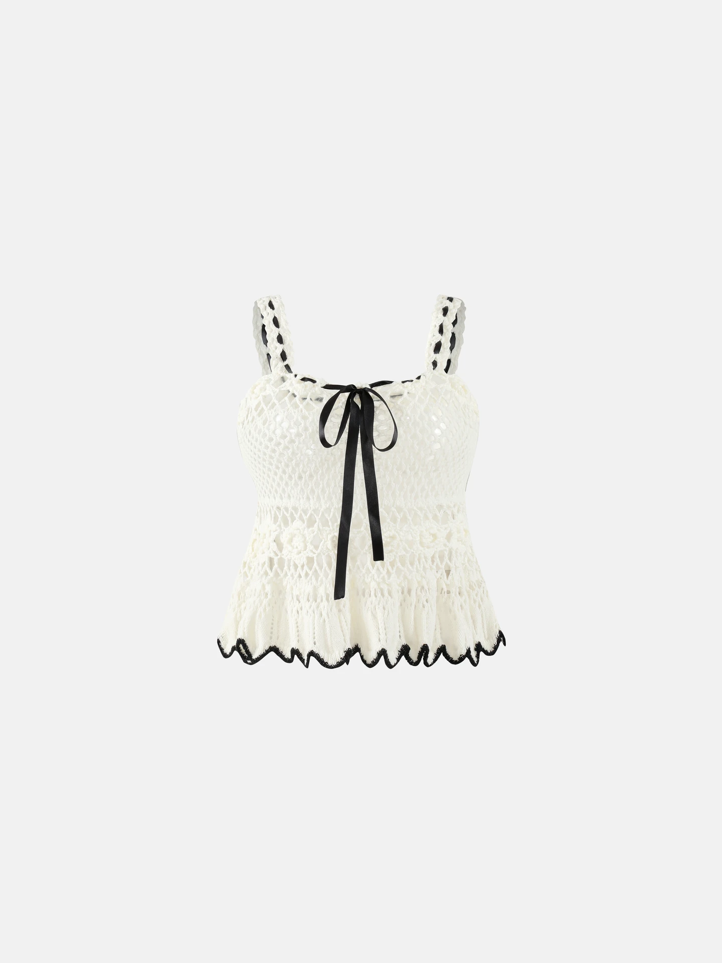 ANDMARY】Crochet frill knit tops