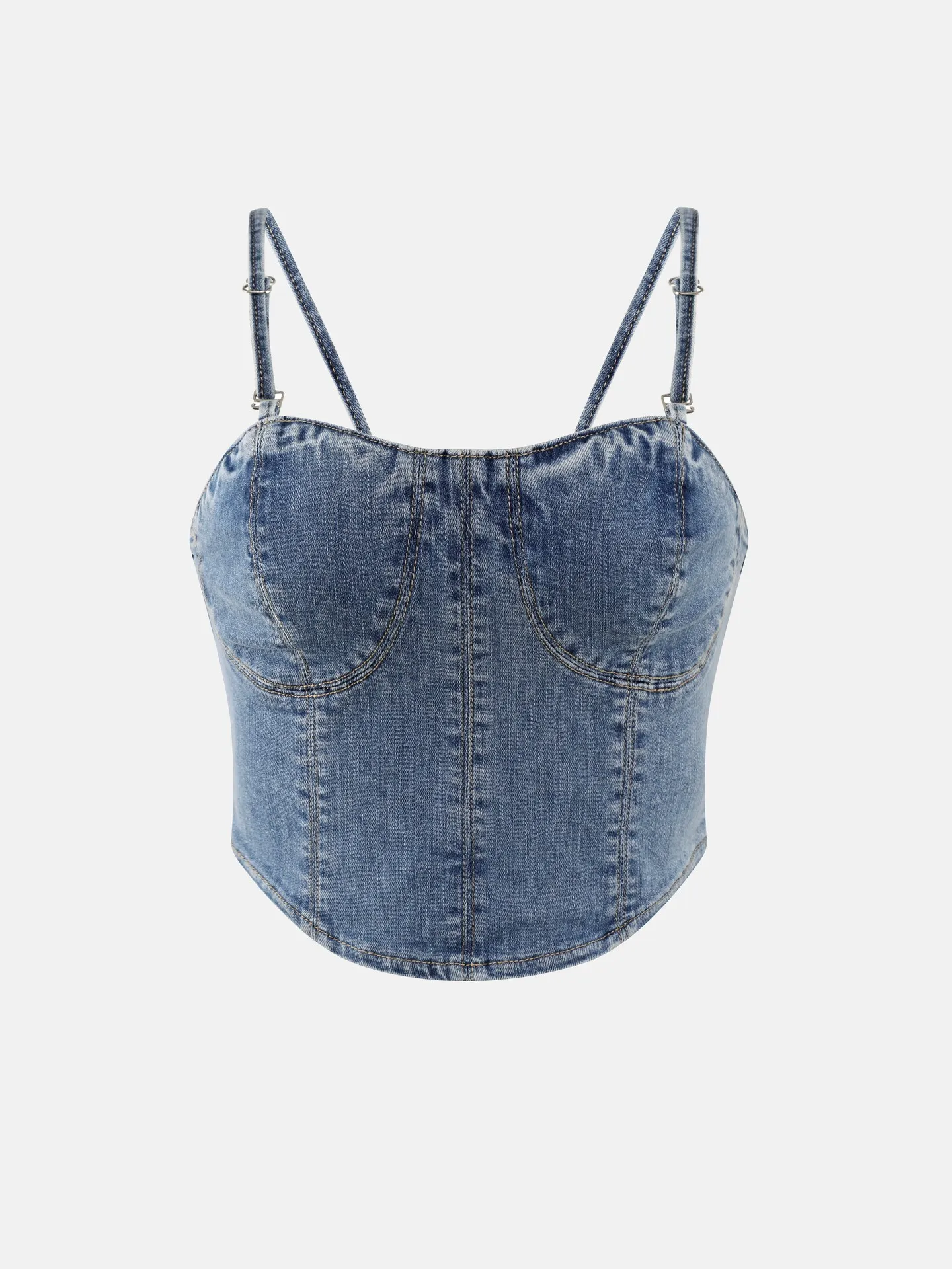 Adjustable Shoulder Strap Denim Top Urbanic Most Favourite