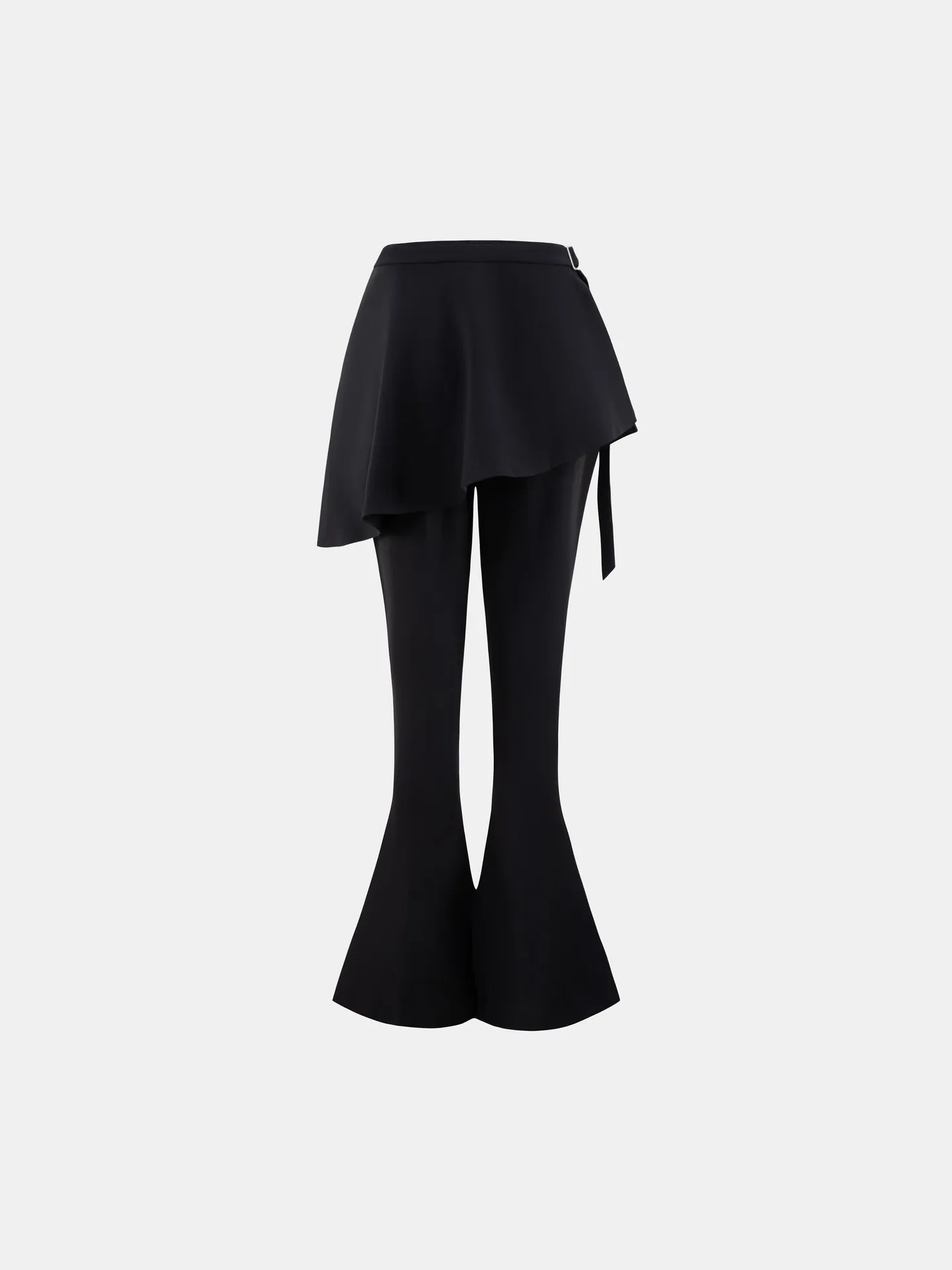 ●FLARE UP● SET Handmade Twisted Skirt Pants FL237Black FL- Flare Leg Pants with Detachable Wrapped Skirt Urbanic | Most