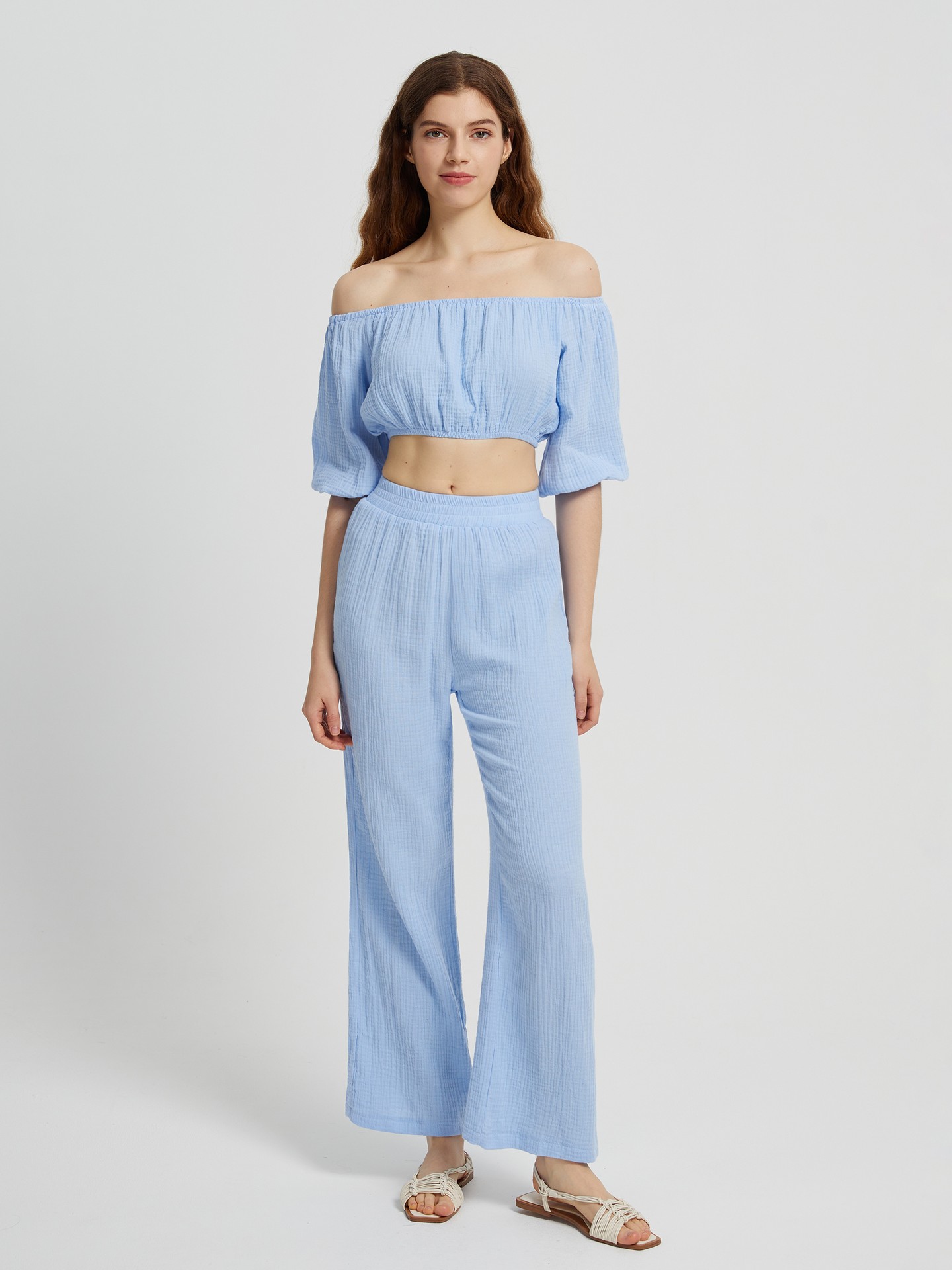 Crop top azul claro