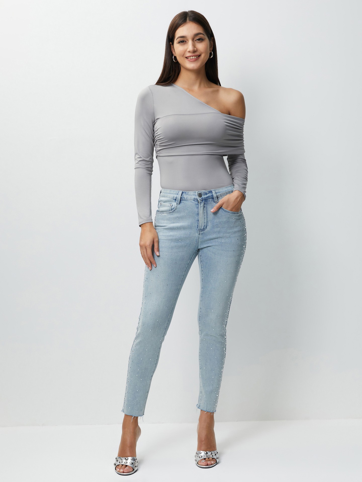 One Shoulder Layered Fitted Top