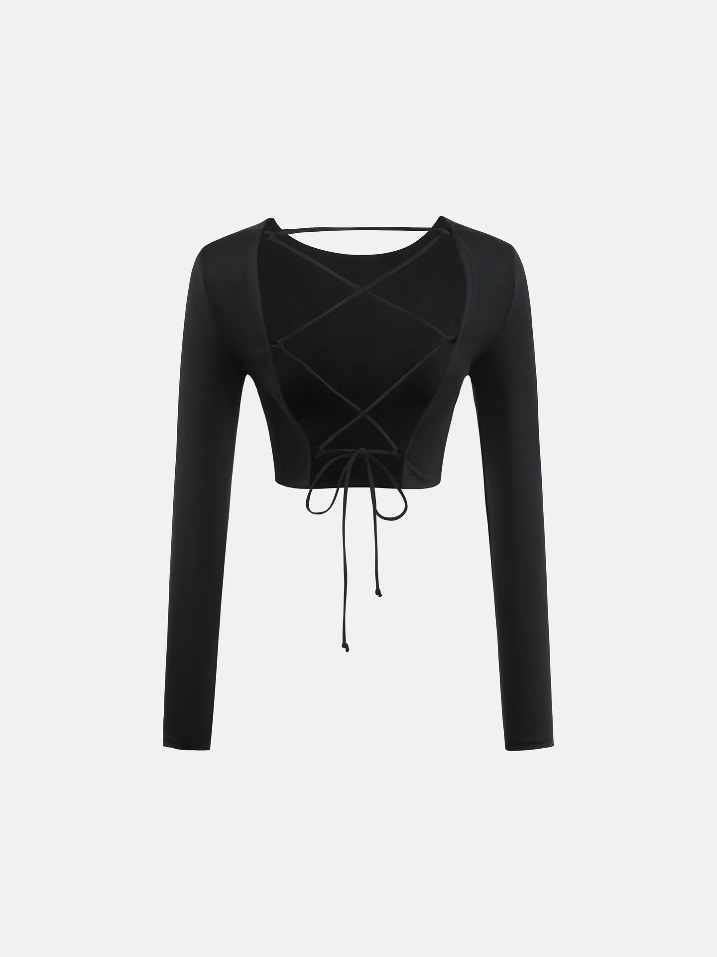 Lace Up Sports Top with Open Back Urbanic Most Favourite