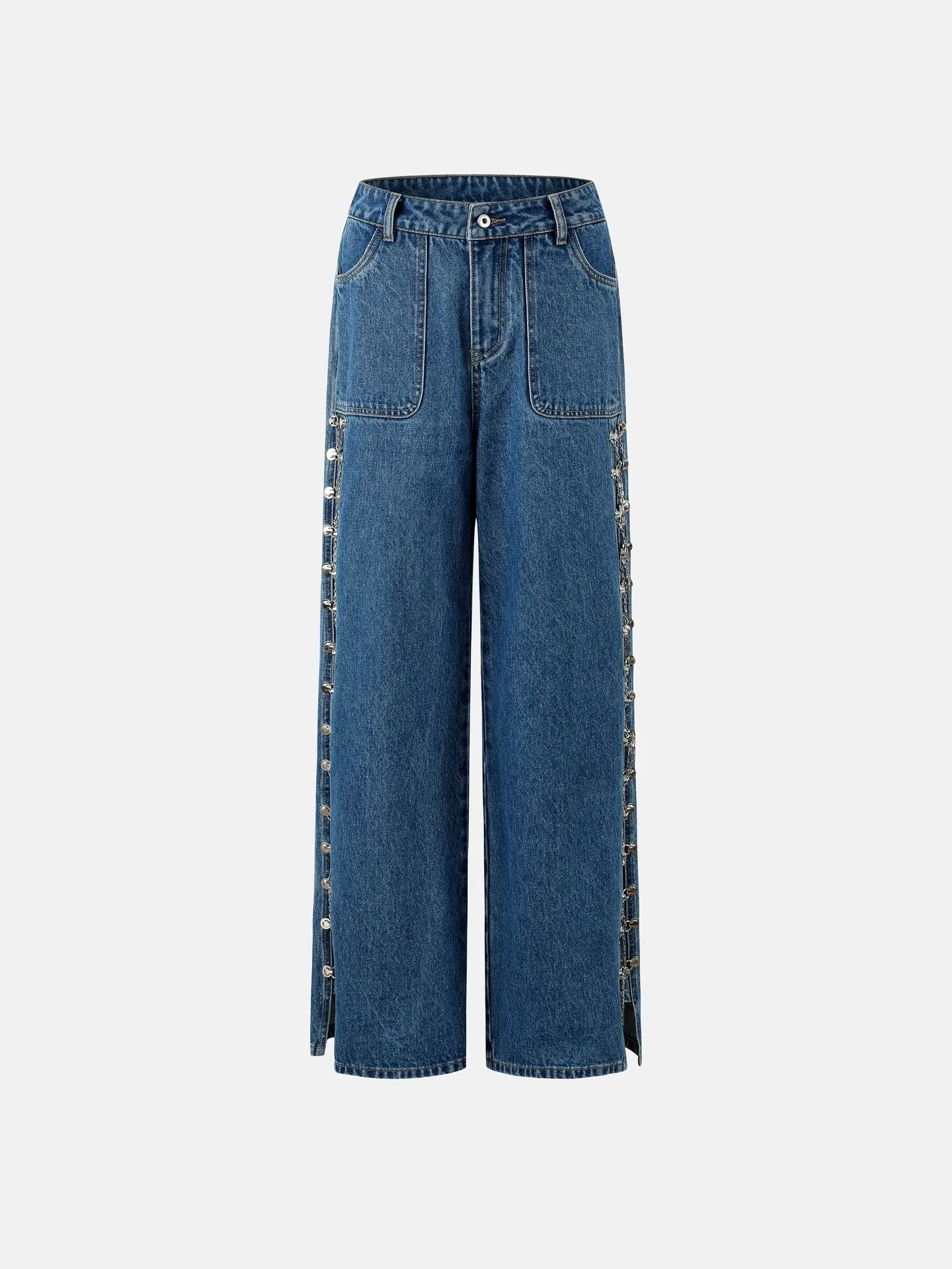 │Odd Studio│ Diagonal cut wide denim pants BLUE OO4MUDP101 MAX STUDIO Wide Leg Jeans | Nordstromrack
