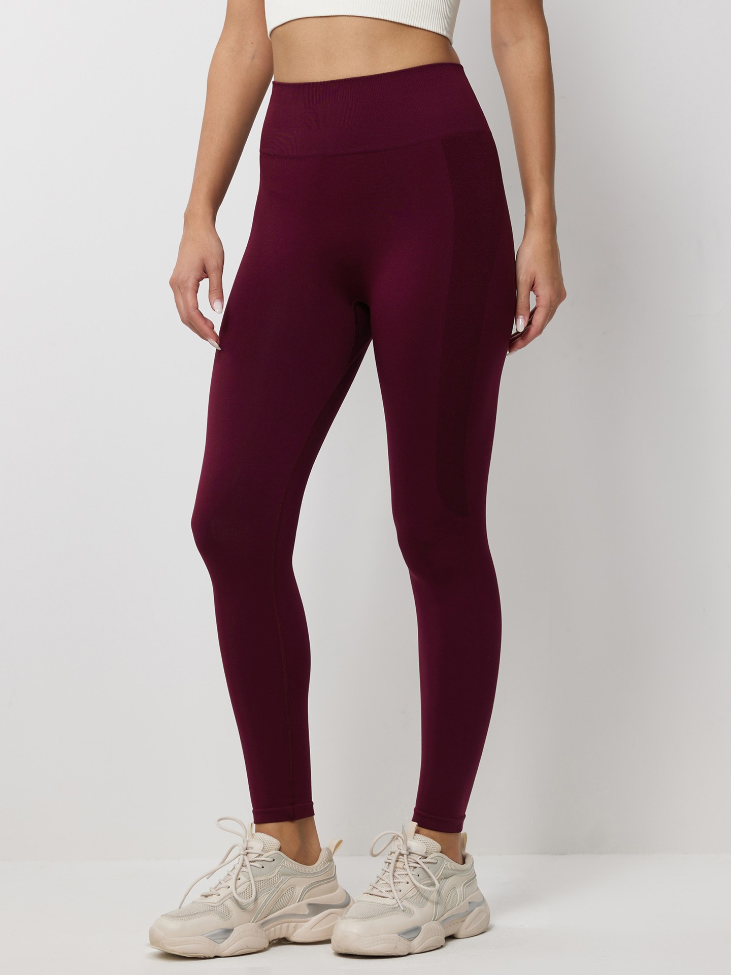 SOLD OUT bombshell sports wear leggings Thigh Highs Solid MAROON medium