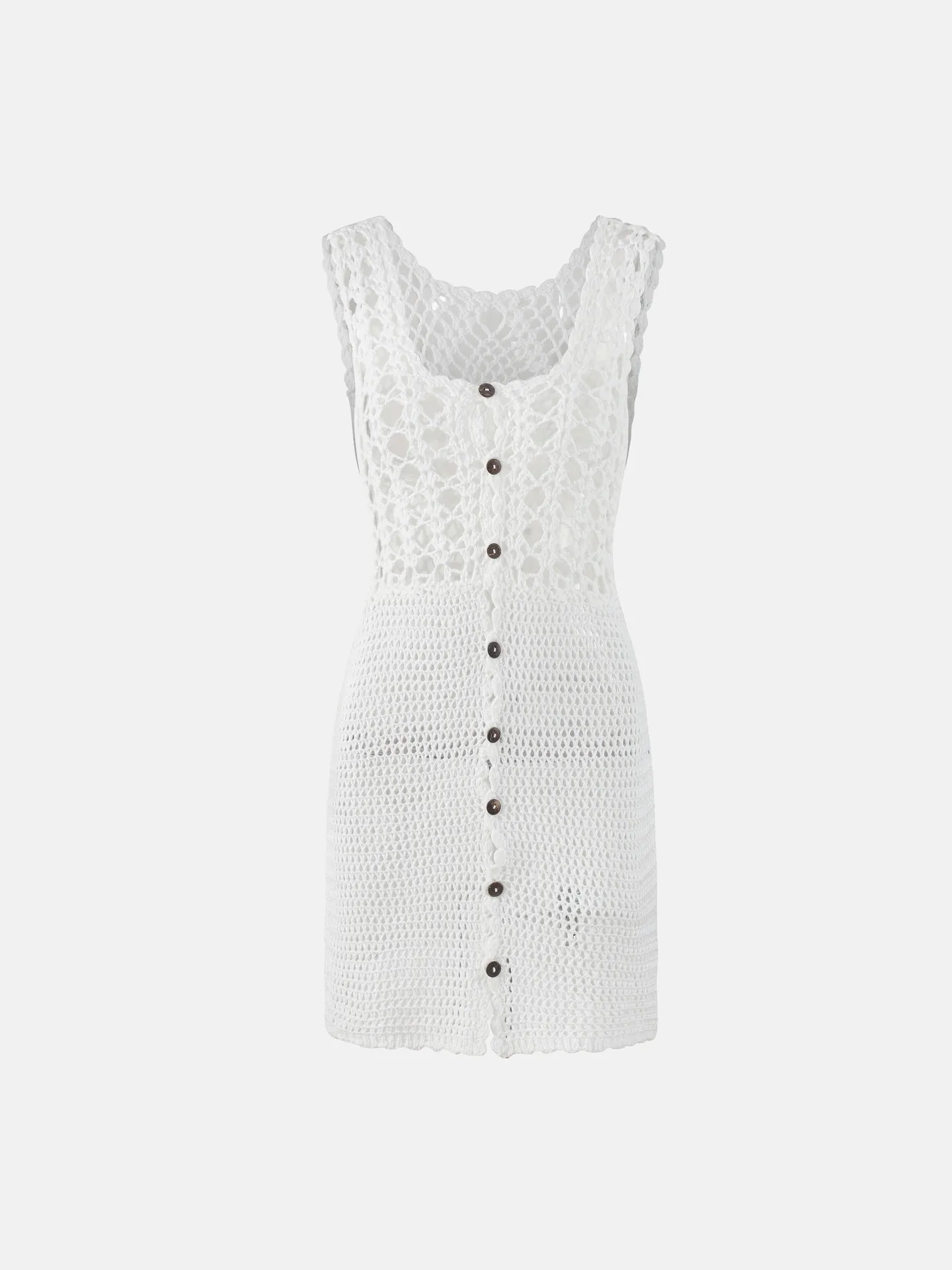 Sleeveless Split Sexy Openwork Patchwork Crocheted Evening Dresses Sleeveless Split Sexy Openwork Patchwork Crocheted Evening Dresses