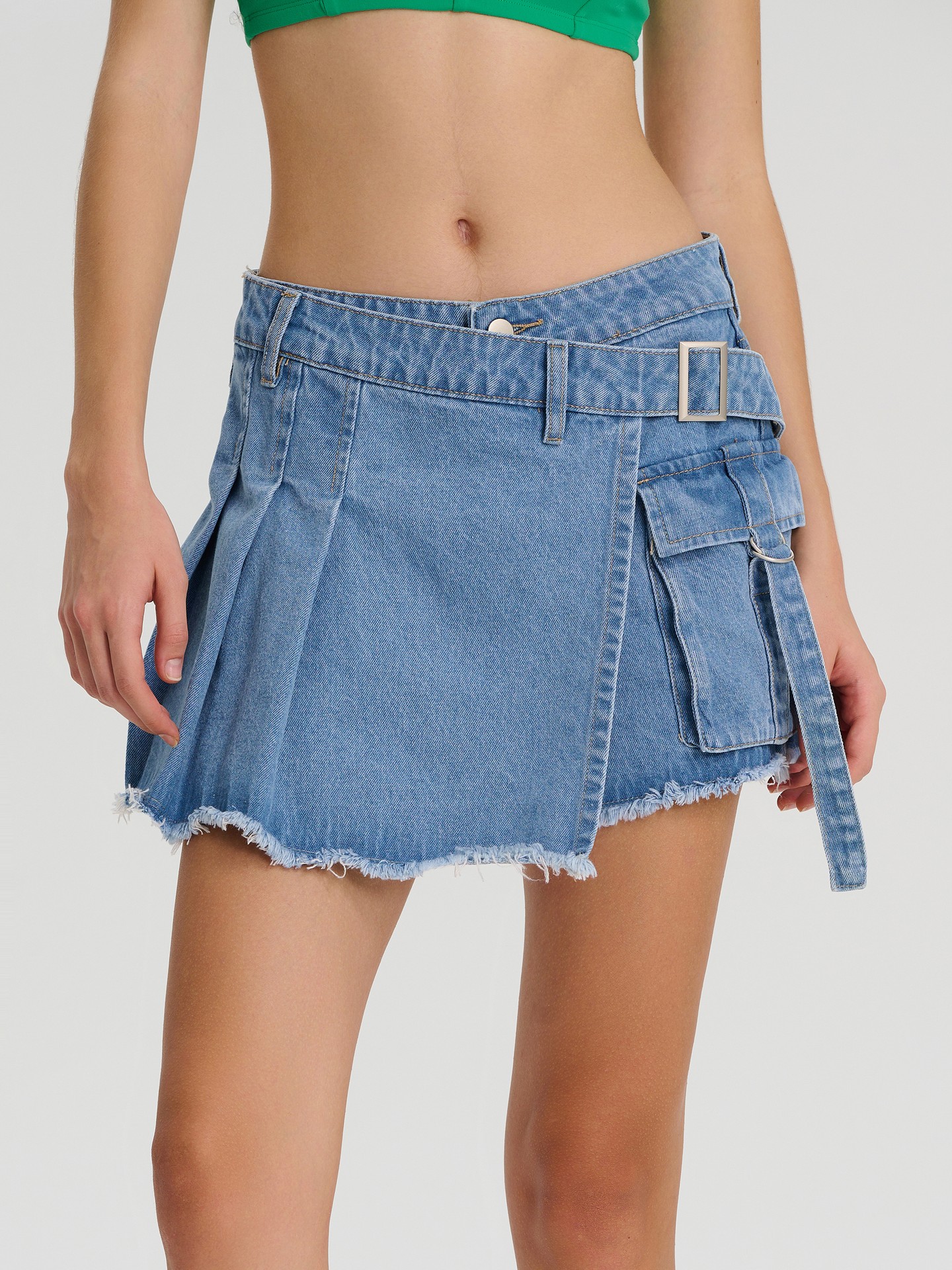 Falda larga abierta con short hot sale