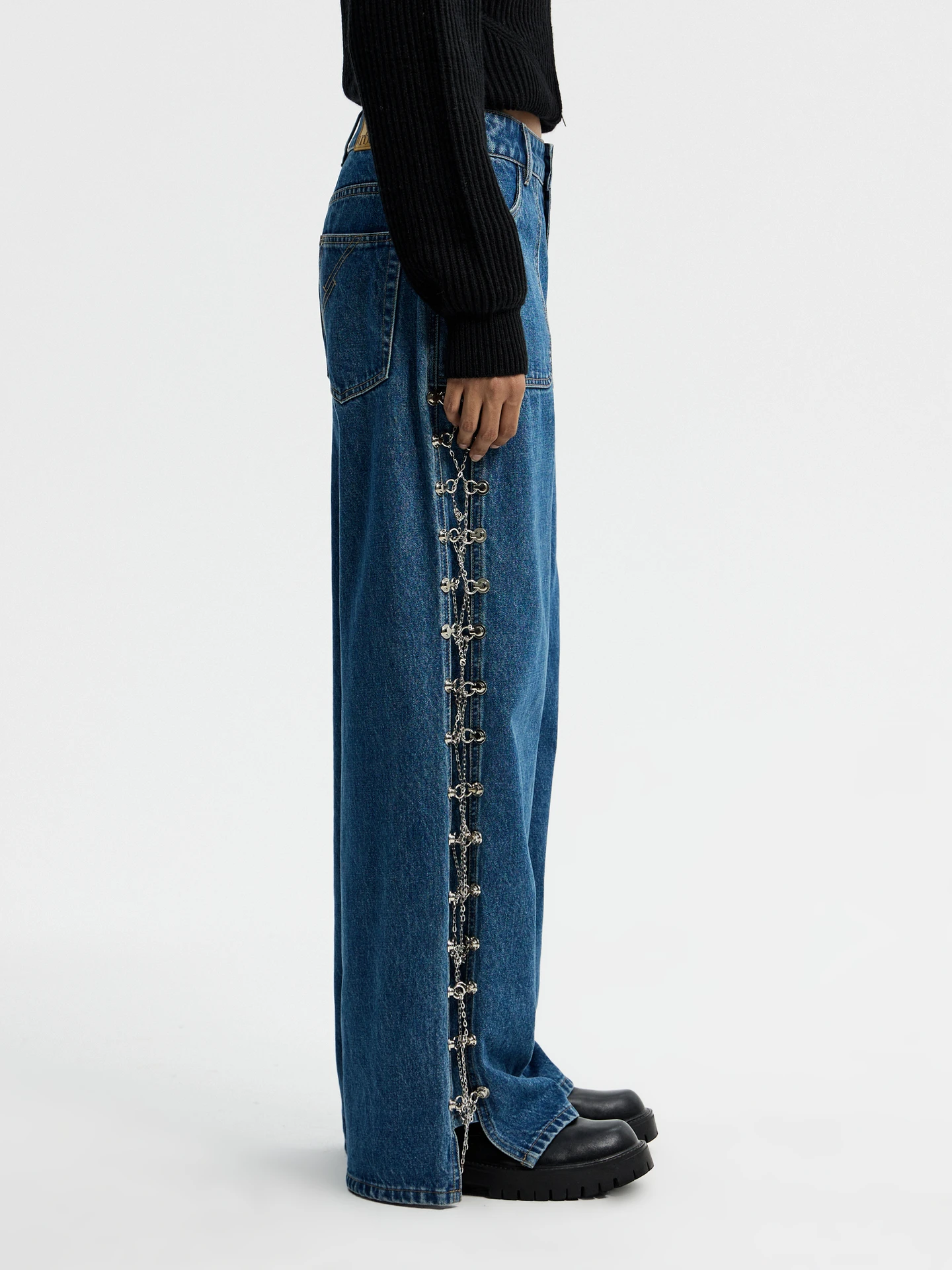 Studded Wide Leg Jeans Urbanic | Most Favourite