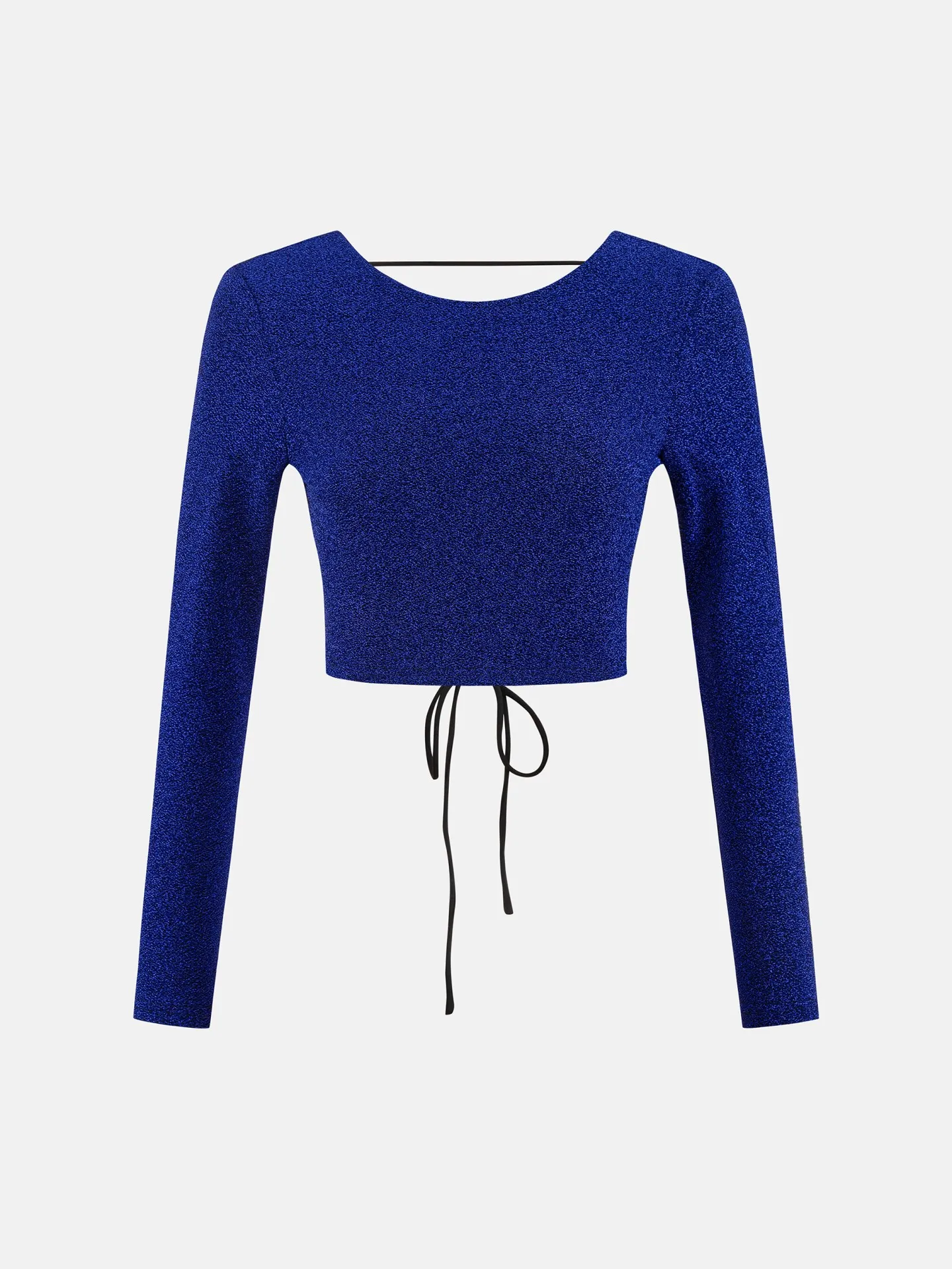 Open Back Lace-up Shimmer T-Shirt Urbanic Most Favourite